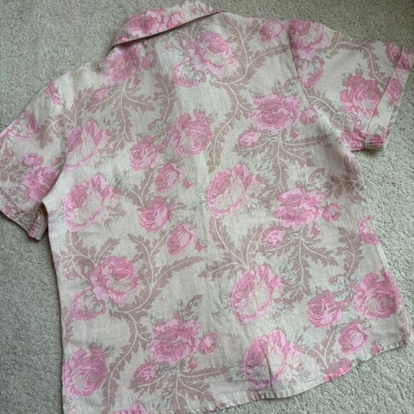 Carlies Court Vintage Floral Linen Blouse - Picture 6 of 11